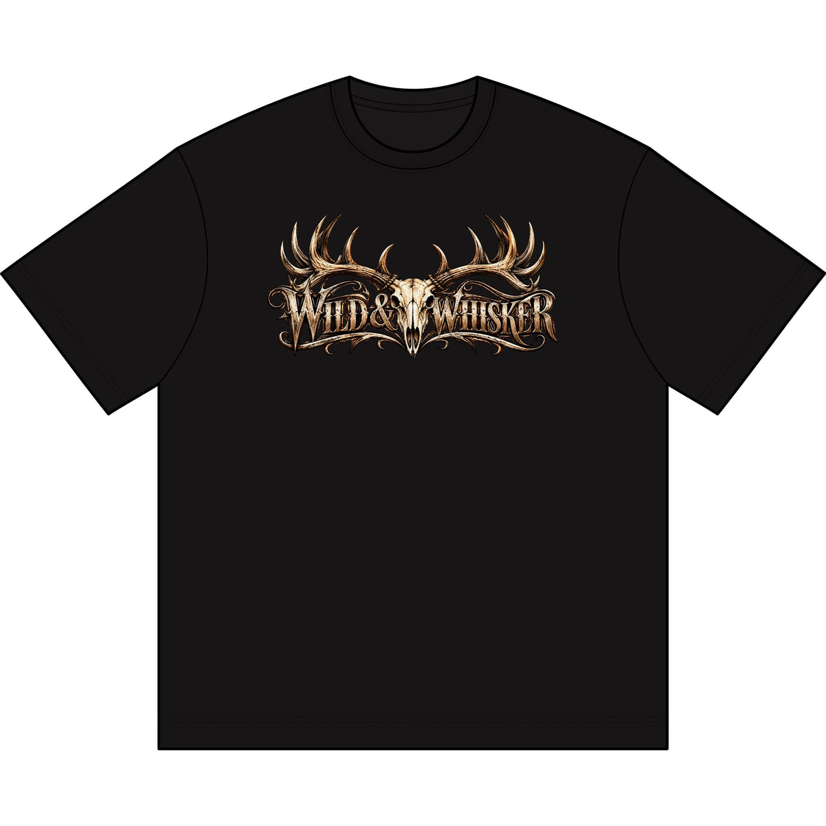 Wild & Whisker Dark Antlered Warrior Graphic T-Shirt