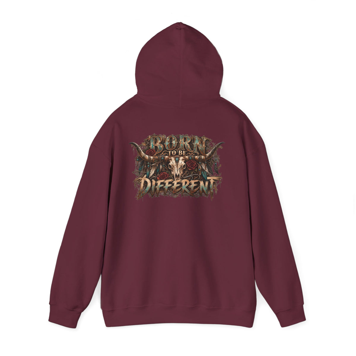 Wild & Whisker Hoodie with cow horn skull Design