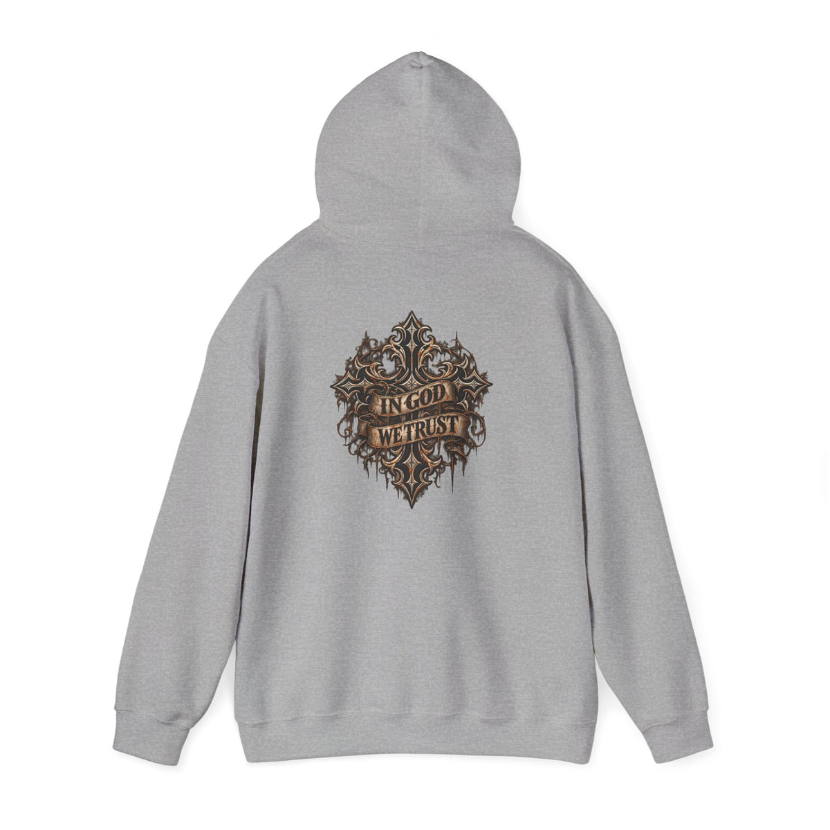 Hoodie - Wild & Whisker Gothic Antler Design, In God We Trust Back Print