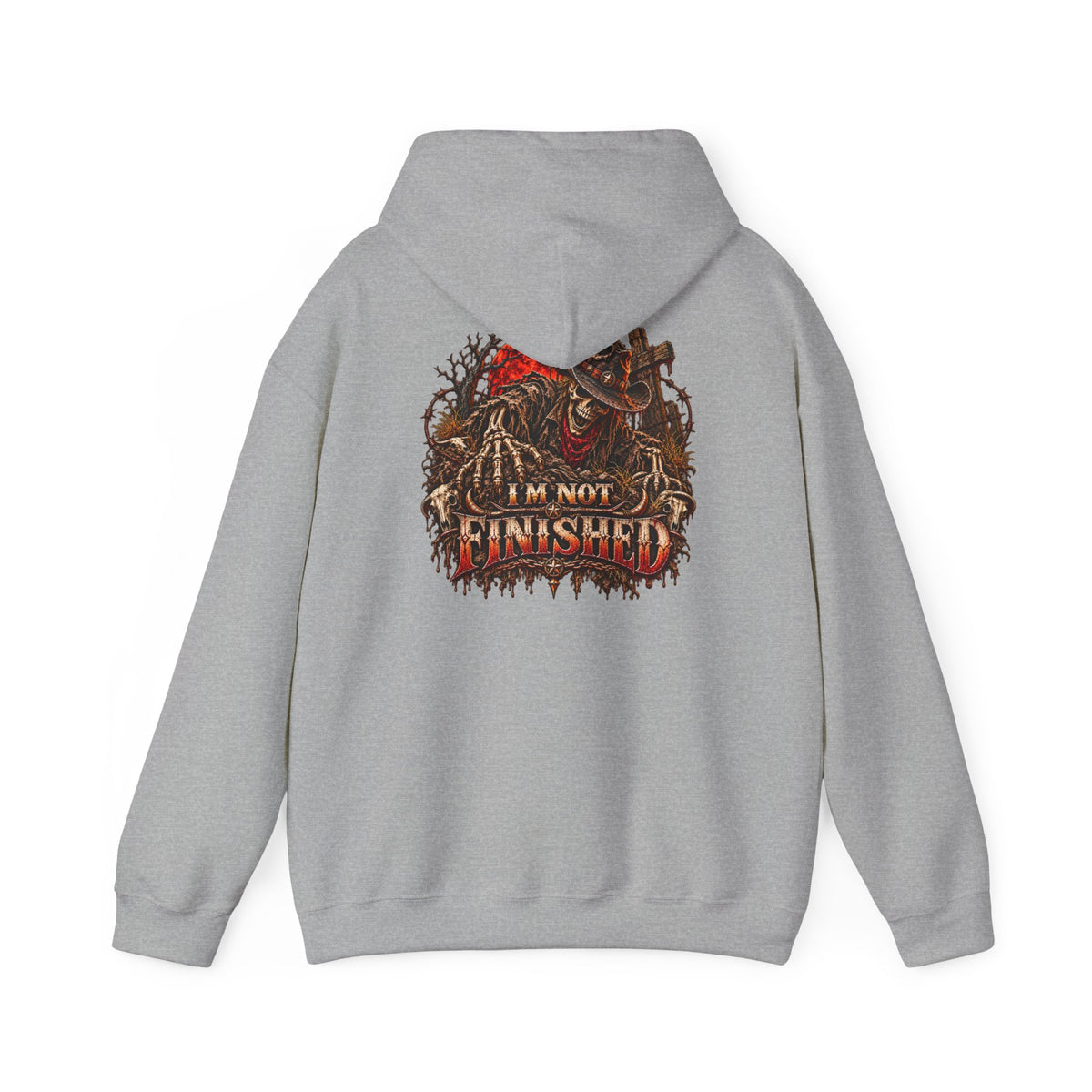 Skeleton Graphic Hoodie – Wild Whiskey & I’m Not Finished Design