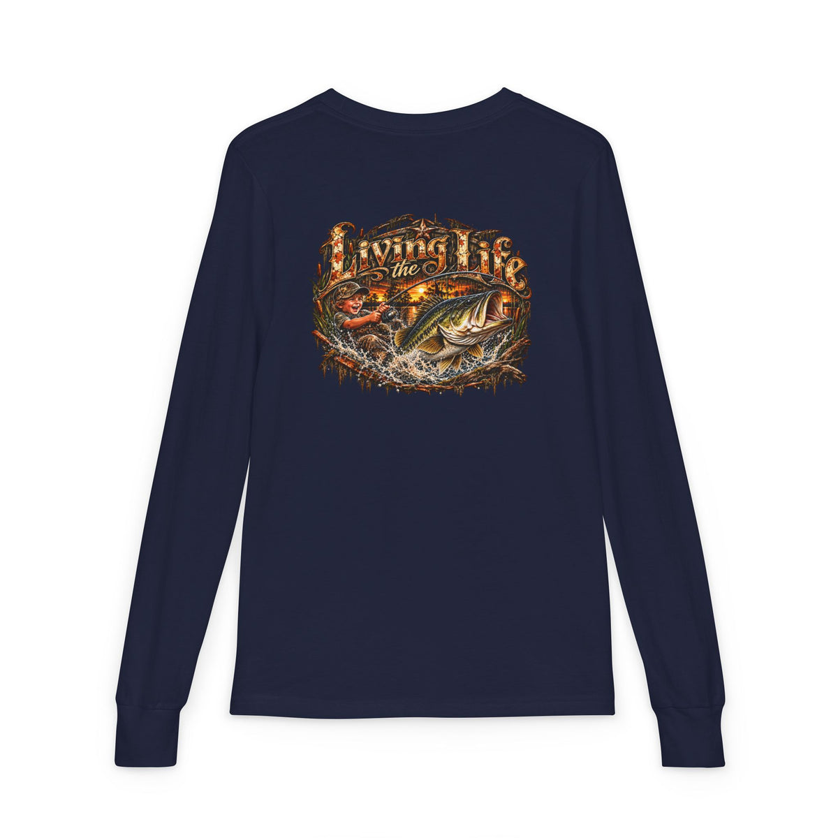 Youth Long Sleeve Tee – girls or boys Big Bass