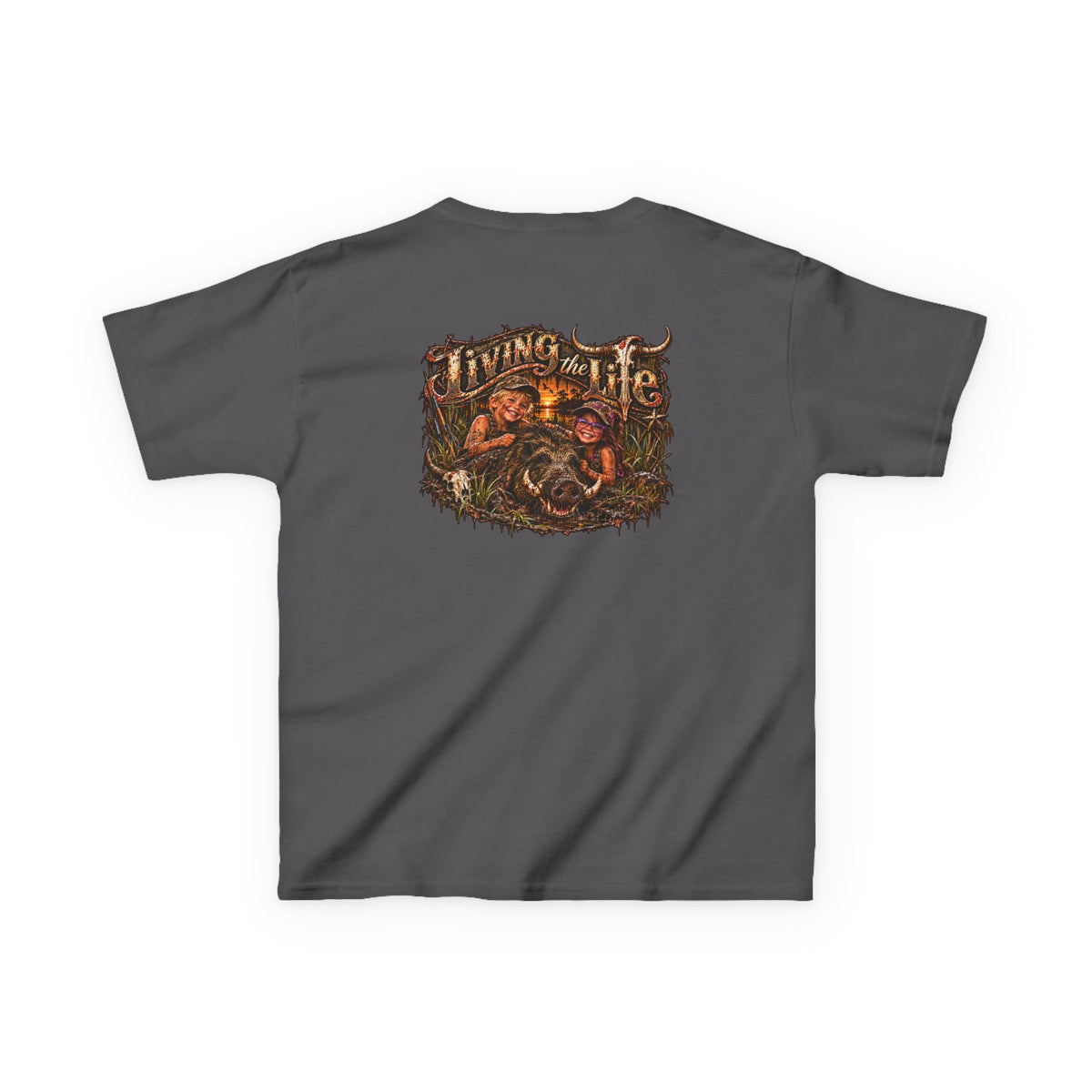 Kids Heavy Cotton Tee, Living the Life Hog