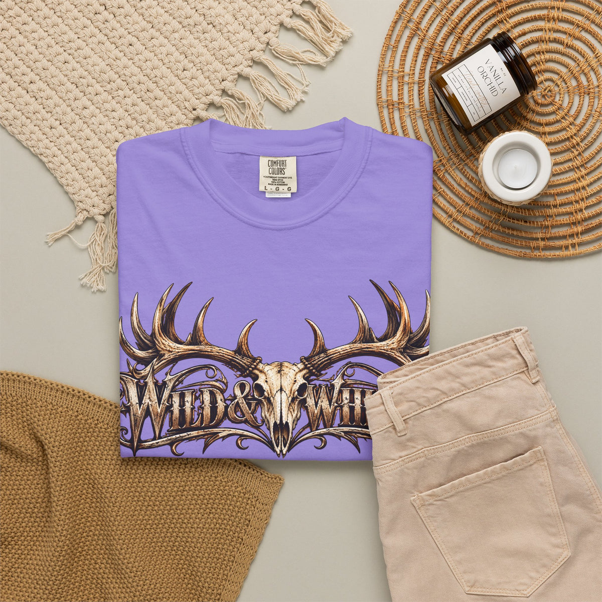 Wild & Whisker  Antler and Butterfly Graphic T-Shirt