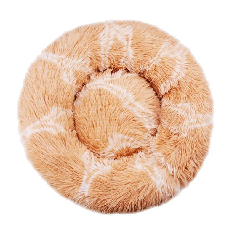 Round Plush Pet Bed for Large & Medium Dogs – Super Soft Cat Bed, Cozy Winter Warm Sleeping House